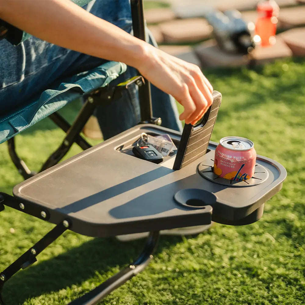 Premium All-Weather Stowaway Rocker with Side Table - Choice 253 - Freestyle Rocker Portable Outdoor Folding Chair Detail