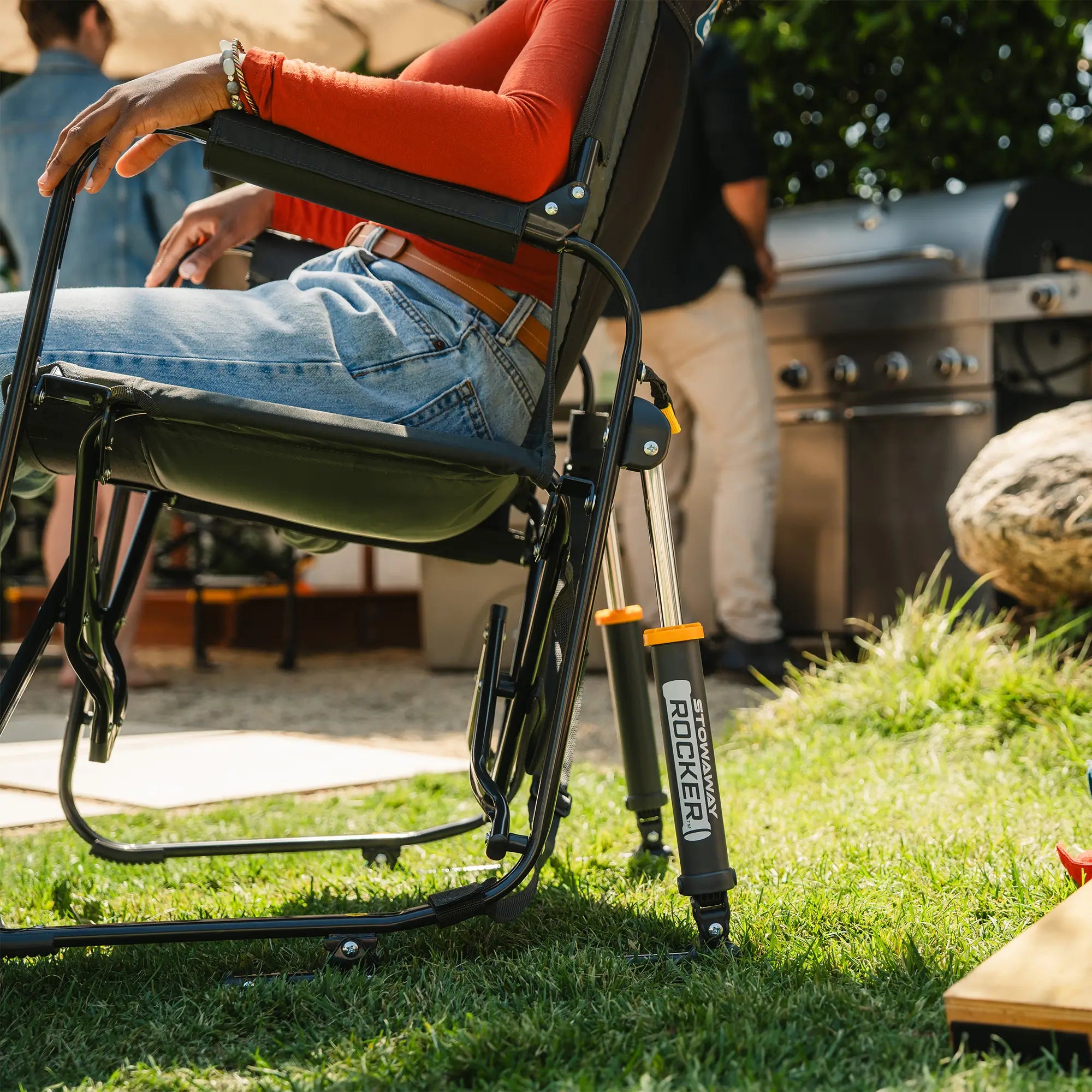 Luxury Camp Stowaway Rocker - Choice 794 - RoadTrip Rocker Smooth Motion Camp Chair Detail
