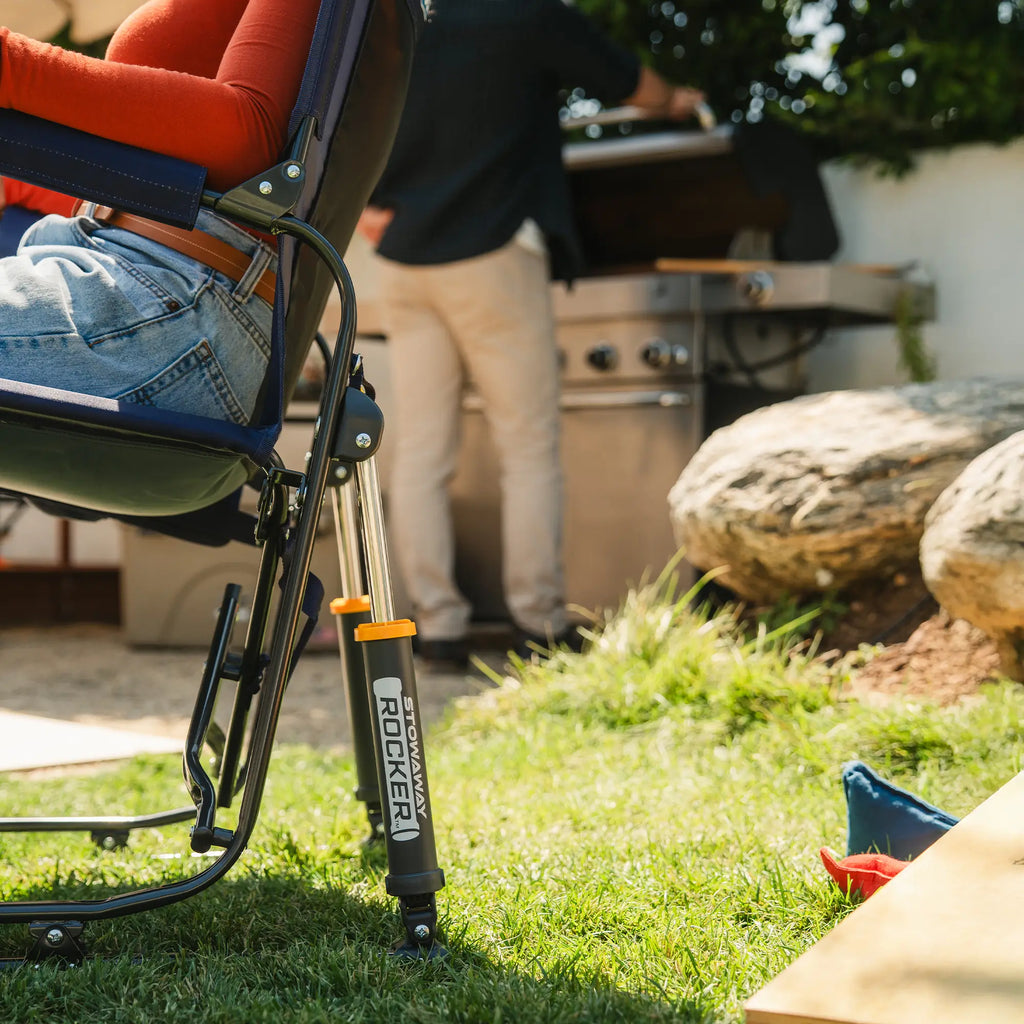 Luxury Camp Stowaway Rocker - Choice 794 - RoadTrip Rocker Smooth Motion Camp Chair Detail