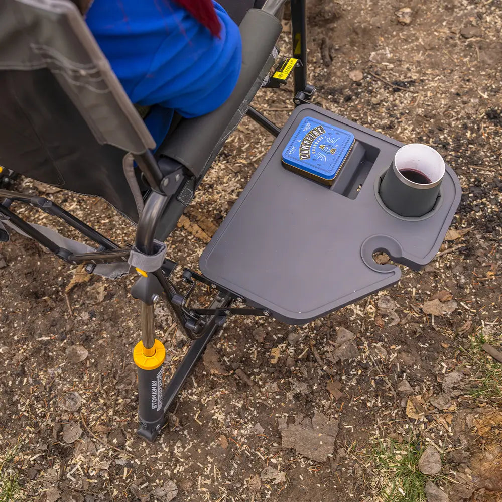 Premium All-Weather Stowaway Rocker with Side Table - Choice 253 - Freestyle Rocker Portable Outdoor Folding Chair Detail