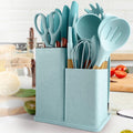 Ergonomic Cooking Silicone Kitchen Cooking Utensils Set, 19 Pieces Utensil with Holder, Heat Resistant, Green - Premium Stainless Steel Cooking Utensil for Non-Stick Pots - Default Title