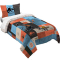 Luxurious Quilted Kids 2 Piece Blue Orange Reversible Dinosaur Comforter and Pillowcase set, Twin/full - Luxurious Quilted Duvet Cover Set - Default Title