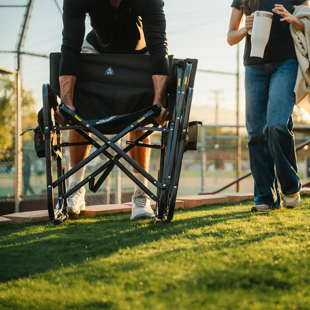 Premium All-Weather Tandem Rocker - Choice 227 - Heavy-Duty Kickback Rocker with Beverage Holder Detail