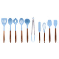 High-Precision 10-Piece Silicone and Acacia Wood Handle Cooking Utensils Set, Blue - High-Precision Culinary Tool for Baking & Cooking - Default Title