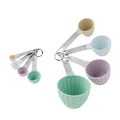 Ergonomic Manual 8-Piece Plastic Measuring Cup and Spoon Set, Multicolor - Premium Stainless Steel Garlic Presser & Peeler - Default Title