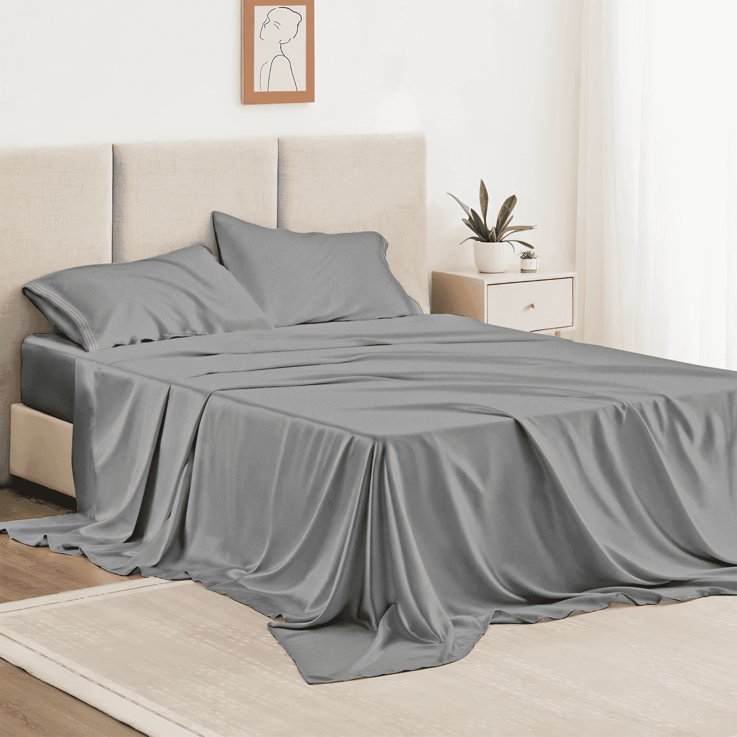 Premium Egyptian Cotton Twin Bed Sheet Set 3 Piece, Hotel Luxury Super Soft 1800 Series Microfiber Bed Sheets Set, Wrinkle Free Breathable, U... - Luxury Bed Sheet Set with Deep Pockets - Default Title