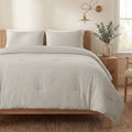 Fluffy Down Alternative 3 Pieces Queen Comforter Bedding Set, Beige Bed Comforter Set for All Seasons, 1 Lightweight Prewashed Comforter and ... - All-Season Down Alternative Comforter Insert - Default Title