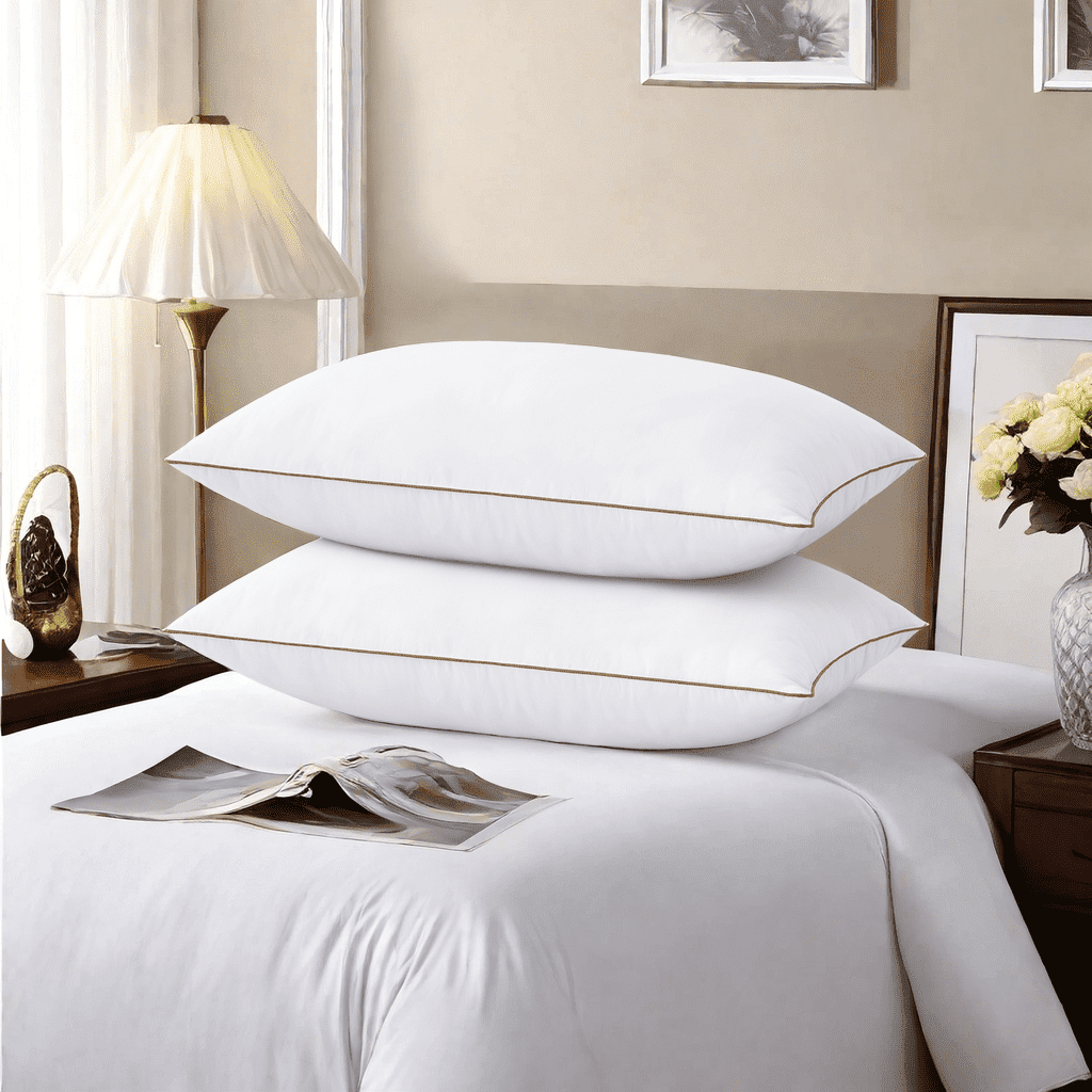 Orthopedic Support Down Feather Pillows for Bed 20 x 30 Inches Queen Size Set of 2, Medium Firm Luxury Cooling Hotel Collection Feather ... - Orthopedic Shredded Foam Bed Pillow Set - Default Title
