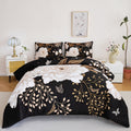 All-Season Black Floral Comforter Set Queen, Printed Comforter White Flowers Butterfly Bedding Set, 3 Pieces Botanical Reversibl... - All-Season Down Alternative Comforter Insert - Default Title