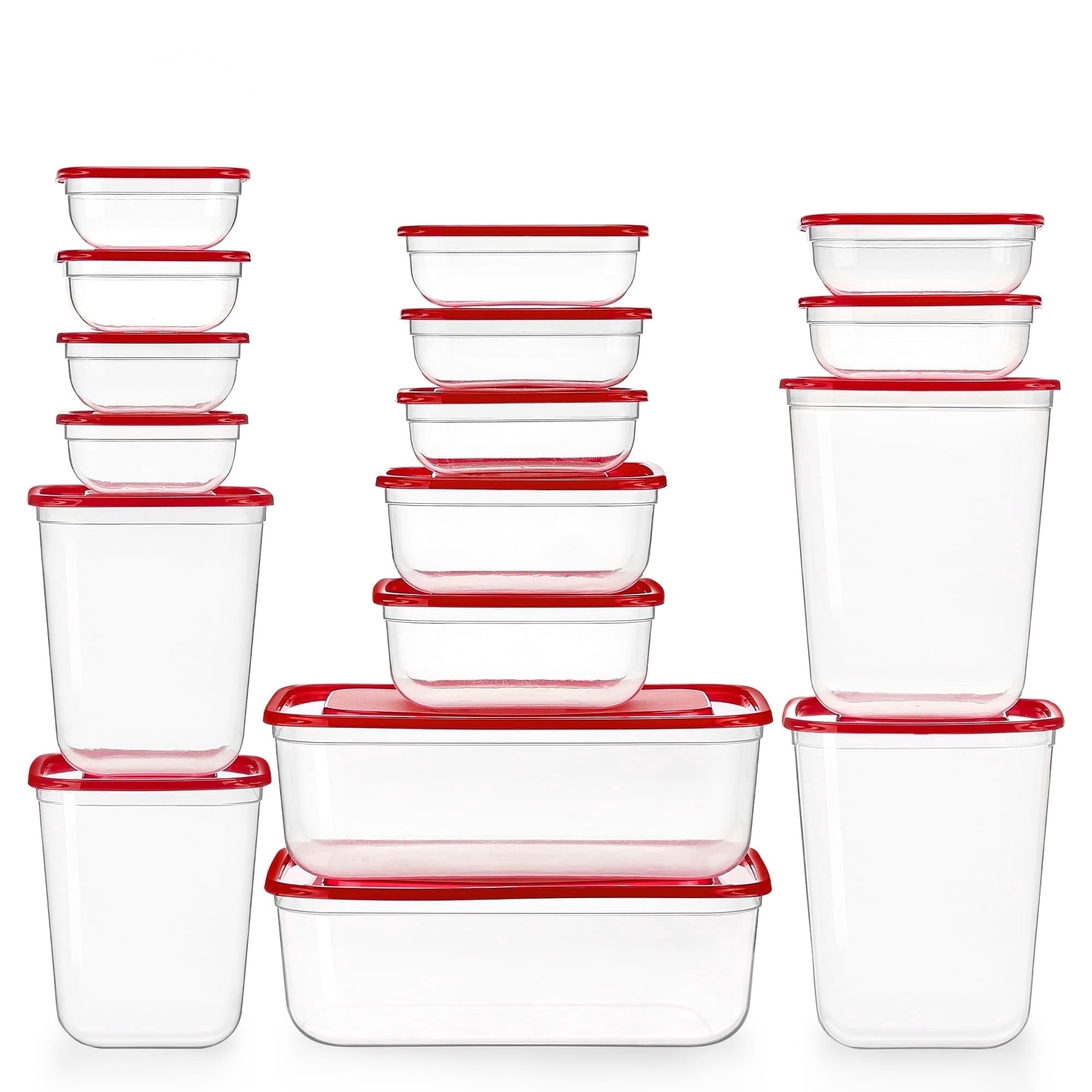 Fun Food Fidget 34 Pieces Meal Prep Containers, 7-Size ，Plastic Food Storage Containers with Lids for Lunch,Leftover - Fun Food Fidget Cookie Squishable Toy - Default Title