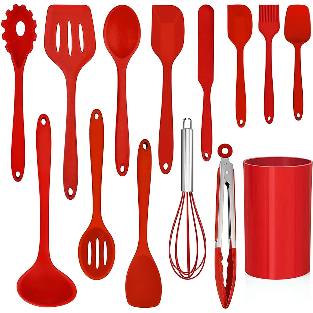 Heavy Duty 14 Pcs Cooking Utensils Set with Holder, Heat Resistant Silicone Kitchen Cookware Utensils Set, Kitchen Cooking Tools... - Heavy Duty Stainless Steel Kitchen Shears - Default Title