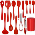 Ergonomic Cooking 14 Pcs Cooking Utensils Set with Holder, Heat Resistant Silicone Kitchen Cookware Utensils Set, Kitchen Cooking Tools... - Durable Turner & Ladle Utensil Set for Home Chefs - Default Title