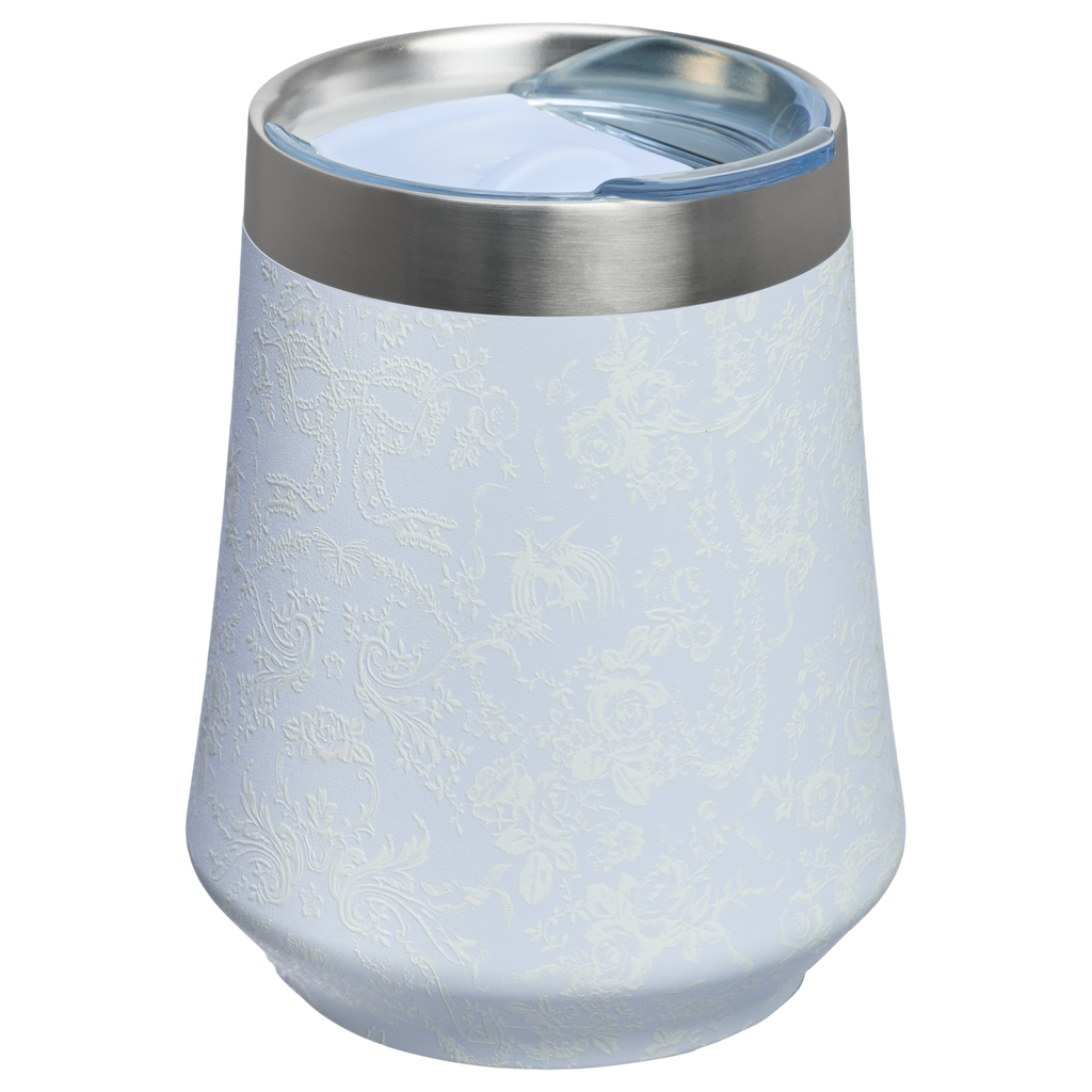 Premium Matte Stanley 1913 x LoveShackFancy Holiday Reserve Wine Tumbler D204X - Elegant Stemless Vacuum Insulated Wine Tumbler Detail
