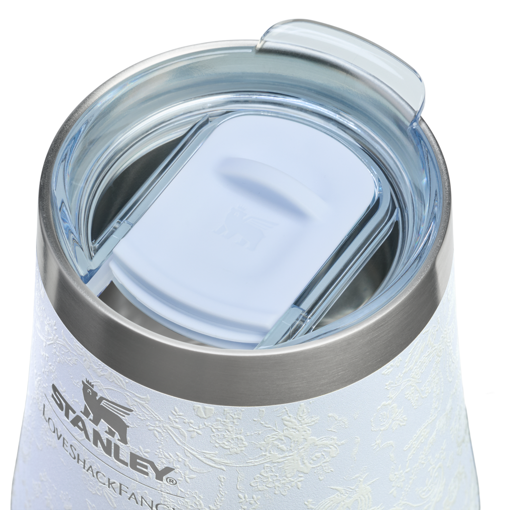 Premium Matte Stanley 1913 x LoveShackFancy Holiday Reserve Wine Tumbler D204X - Elegant Stemless Vacuum Insulated Wine Tumbler Detail