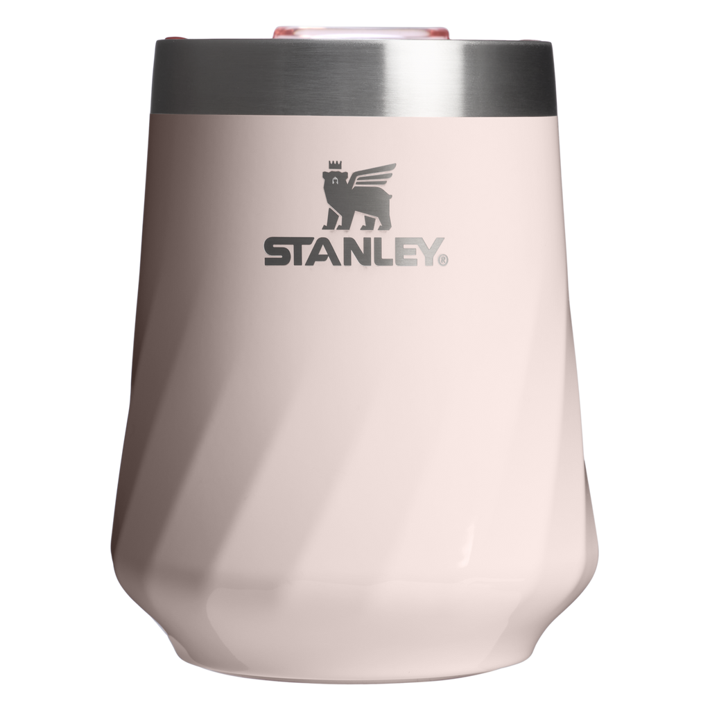 Flavor-Preserving The Textured Reserve Wine Tumbler D141Z - Elegant Stemless Vacuum Insulated Wine Tumbler - Rose Quartz Gloss