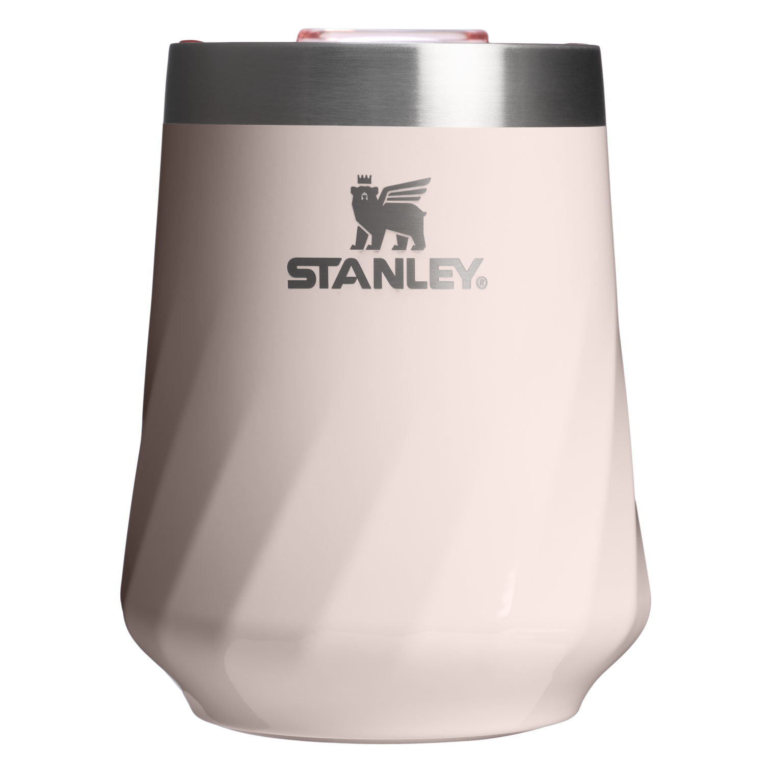 Flavor-Preserving The Textured Reserve Wine Tumbler D141Z - Elegant Stemless Vacuum Insulated Wine Tumbler - Rose Quartz Gloss