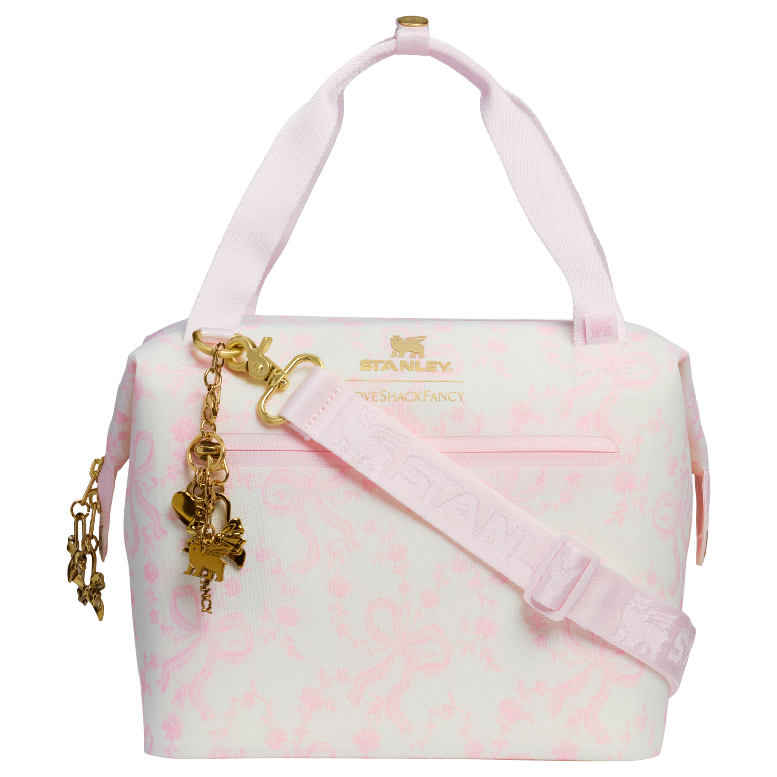 Heavy-Duty Tote Stanley 1913 x LoveShackFancy Holiday All Day Julienne Mini Cooler D194V - Leak-Proof Insulated Mini Cooler Bag for Lunch - Coquette Bow Winter Ice