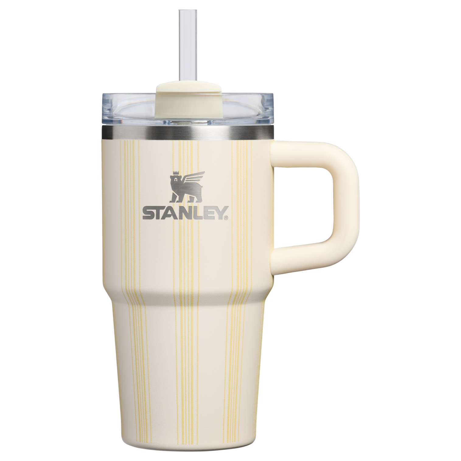 Double-Wall Vacuum The Quencher H2.0 Flowstate Tumbler D344H - Premium Stainless Steel Straw Cup for All-Day Hydration - Cream Picnic Stripe