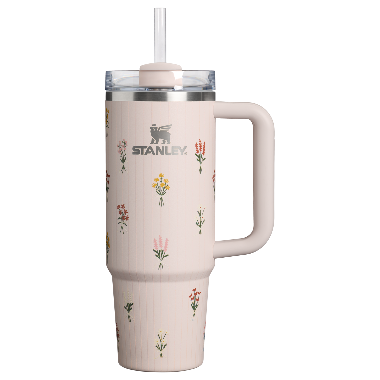 Large Capacity The Quencher H2.0 Flowstate Tumbler D363L - 40oz Large Capacity Car-Cup Friendly Quencher - Rose Quartz Bouquets