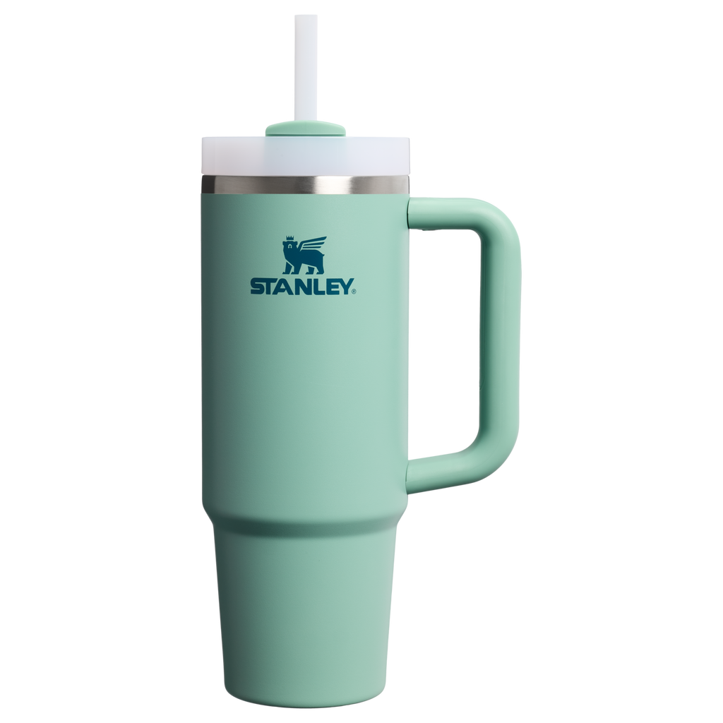 Double-Wall Vacuum The Quencher H2.0 Flowstate Tumbler | Stanley Create D331C - 40oz Large Capacity Car-Cup Friendly Quencher - Spring Green