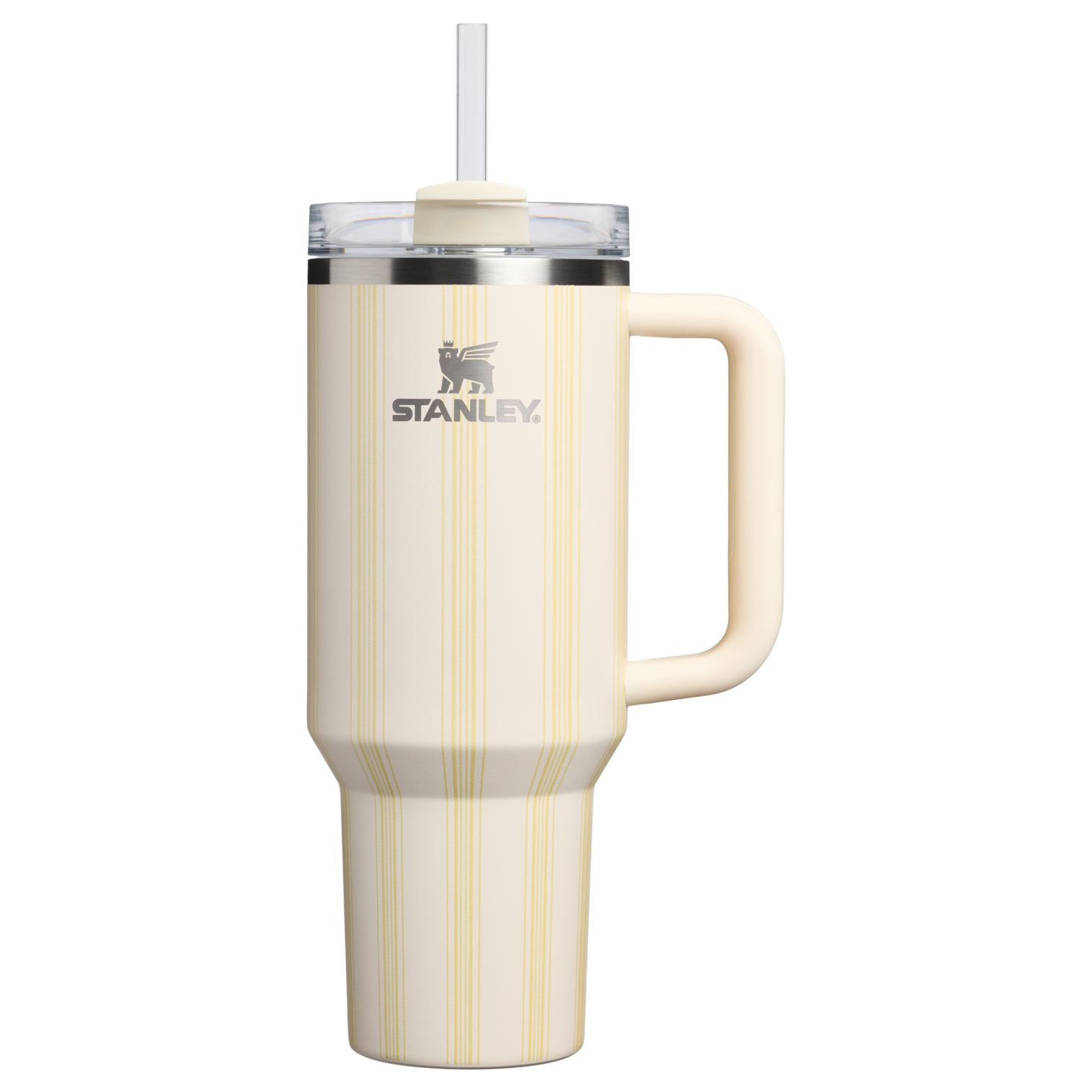 Insulated Travel The Quencher H2.0 Flowstate Tumbler D342C - FlowState 3-Position Lid Insulated Travel Mug - Cream Picnic Stripe