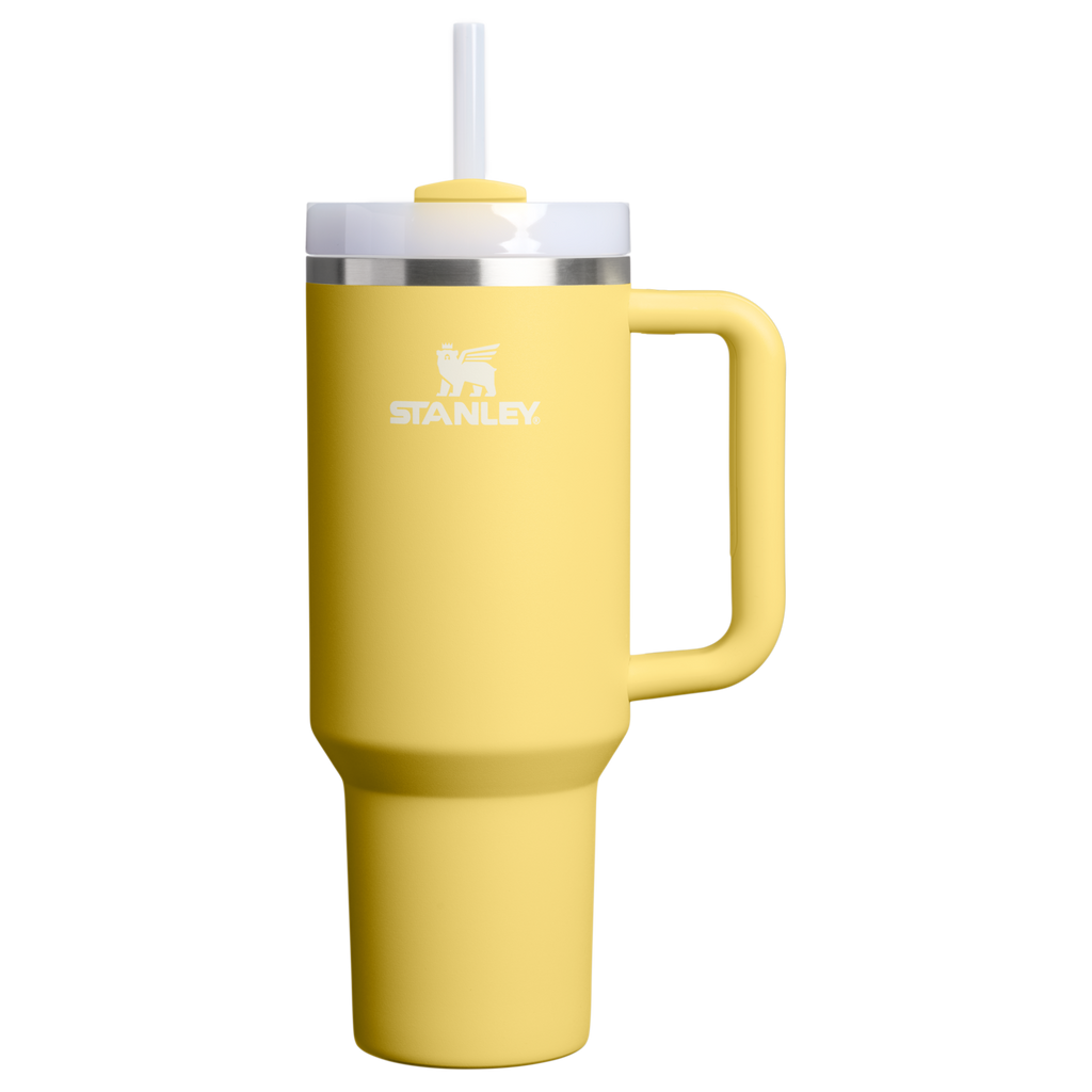 Splash-Resistant FlowState The Quencher H2.0 Flowstate Tumbler D050X - Double-Wall Vacuum Insulated Travel Tumbler with Straw - Daffodil