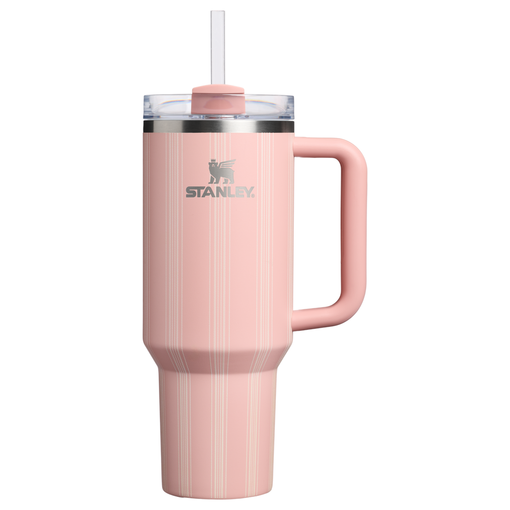 Insulated Travel The Quencher H2.0 Flowstate Tumbler D342C - FlowState 3-Position Lid Insulated Travel Mug - Peach Rose Picnic Stripe