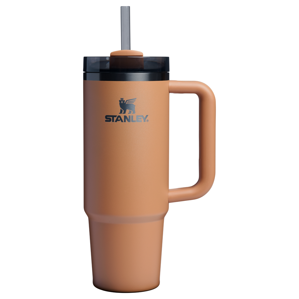 Double-Wall Vacuum The Quencher H2.0 Flowstate Tumbler | Stanley Create D331C - 40oz Large Capacity Car-Cup Friendly Quencher - Camel