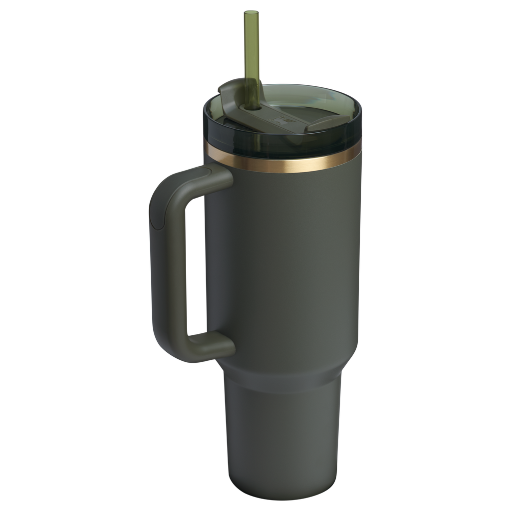 Splash-Resistant FlowState The Quencher H2.0 Flowstate Tumbler D050X - Double-Wall Vacuum Insulated Travel Tumbler with Straw Detail