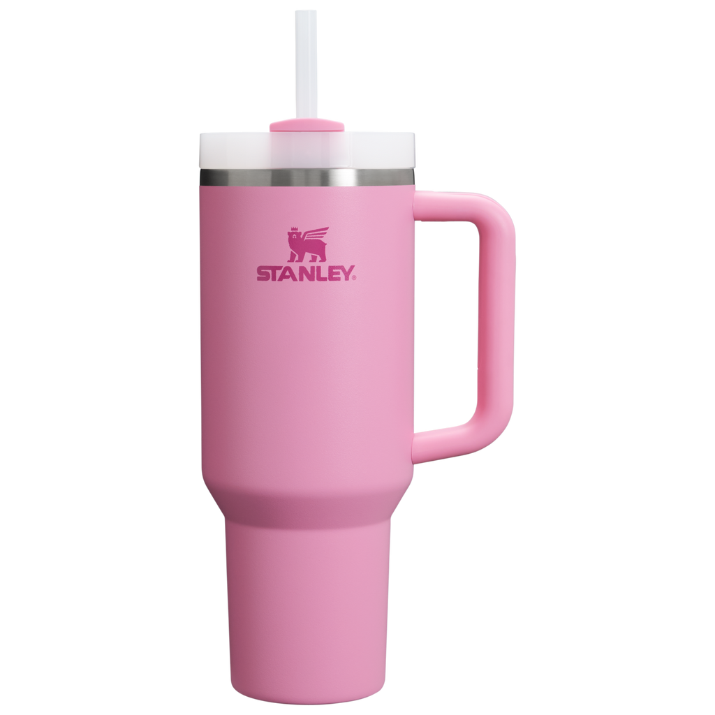 Double-Wall Vacuum The Quencher H2.0 Flowstate Tumbler  | Stanley Create D332L - 40oz Large Capacity Car-Cup Friendly Quencher - Peony