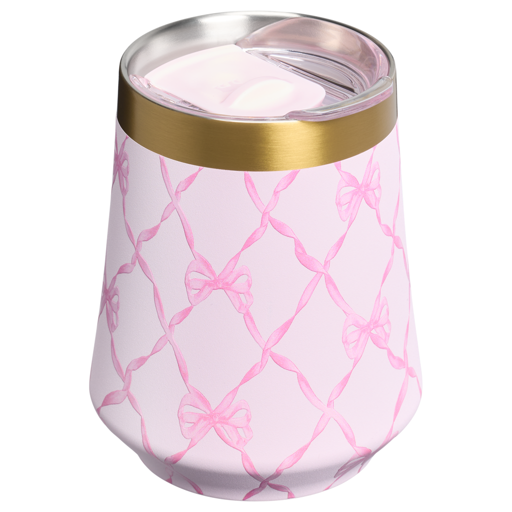 Premium Matte Stanley 1913 x LoveShackFancy Holiday Reserve Wine Tumbler D204X - Elegant Stemless Vacuum Insulated Wine Tumbler Detail