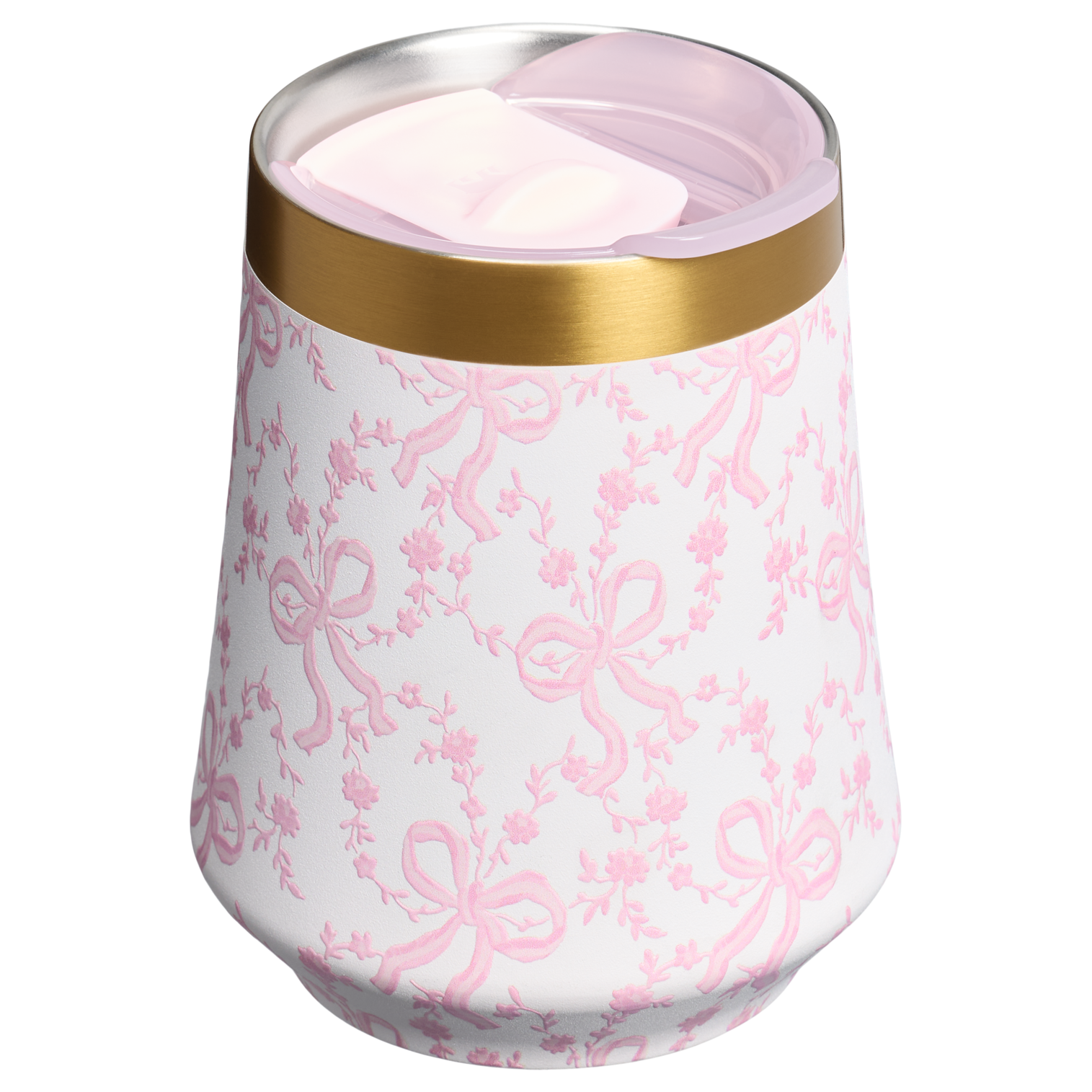 Premium Matte Stanley 1913 x LoveShackFancy Holiday Reserve Wine Tumbler D204X - Elegant Stemless Vacuum Insulated Wine Tumbler Detail