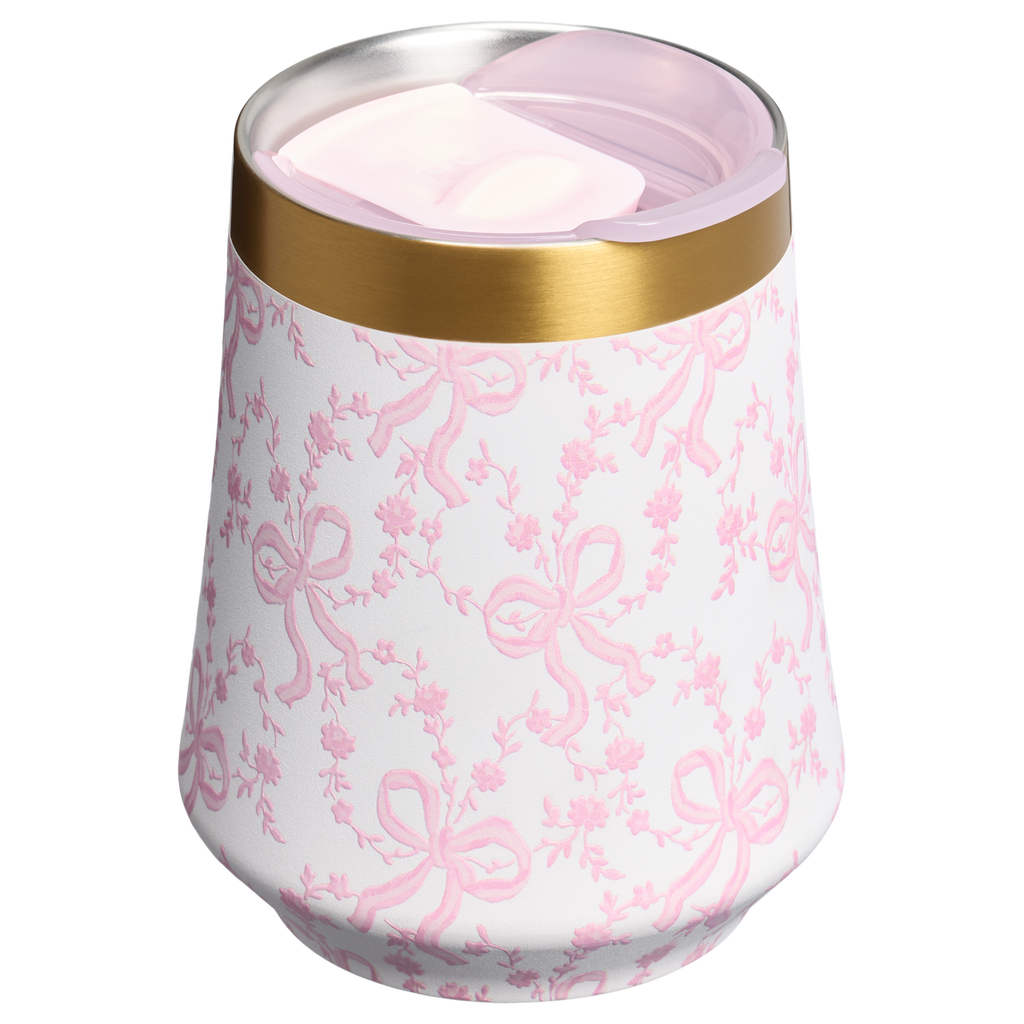 Vacuum Insulated Wine Stanley 1913 x LoveShackFancy Holiday Reserve Wine Tumbler D367F - Premium Insulated Egg-Shaped Wine Glass for Outdoors Detail