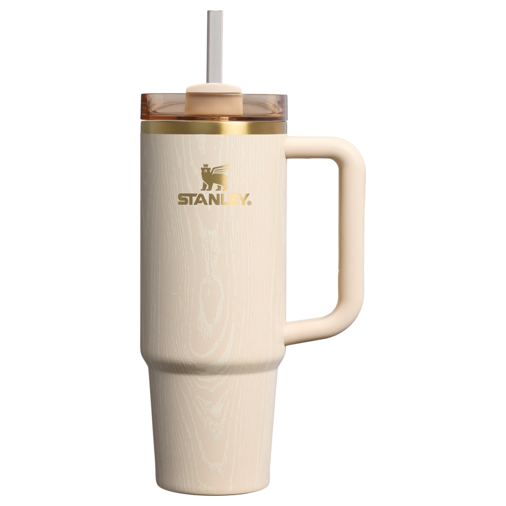 Splash-Resistant FlowState The Cheers & Cheer Quencher H2.0 Flowstate Tumbler D189S - 40oz Large Capacity Car-Cup Friendly Quencher - Birch Woodgrain