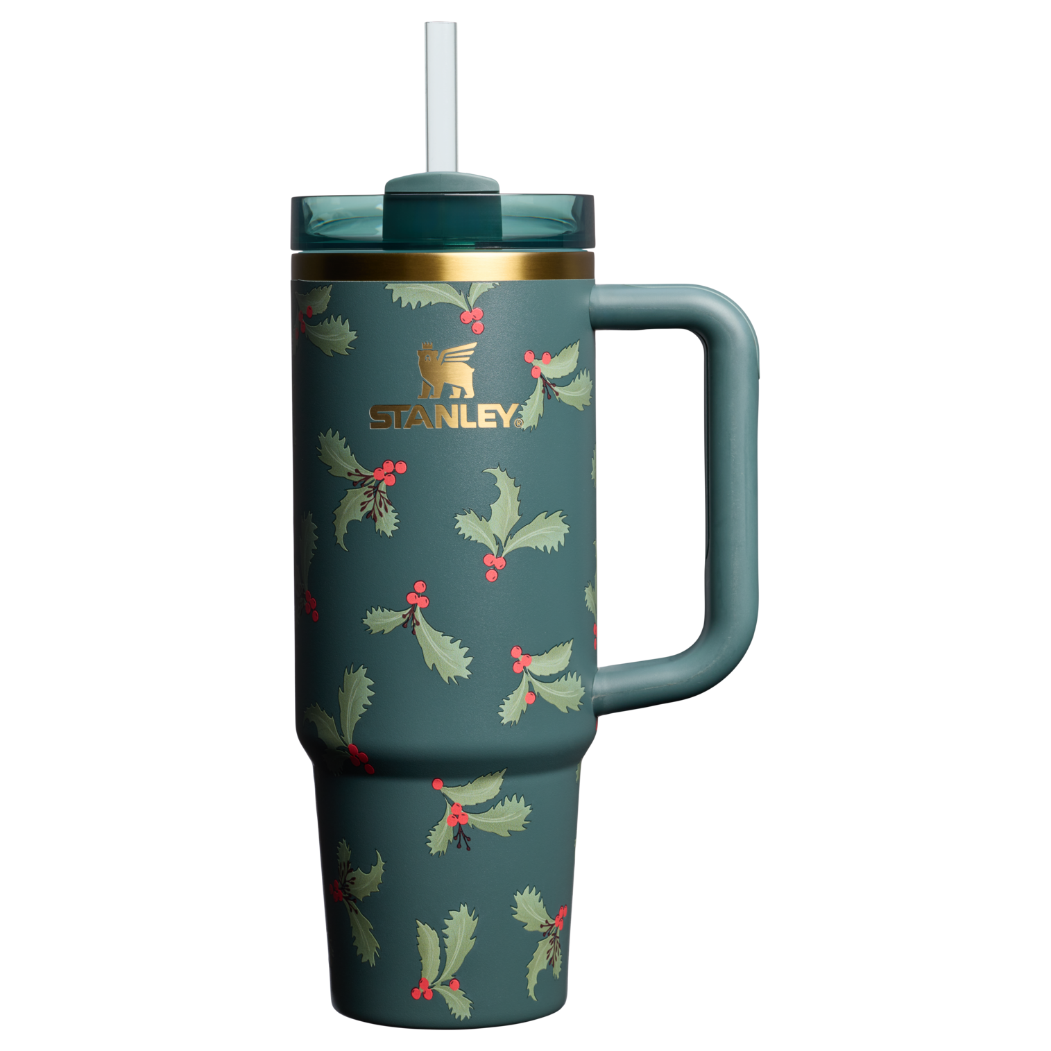 Splash-Resistant FlowState The Cheers & Cheer Quencher H2.0 Flowstate Tumbler D189S - 40oz Large Capacity Car-Cup Friendly Quencher - Holiday Botanical