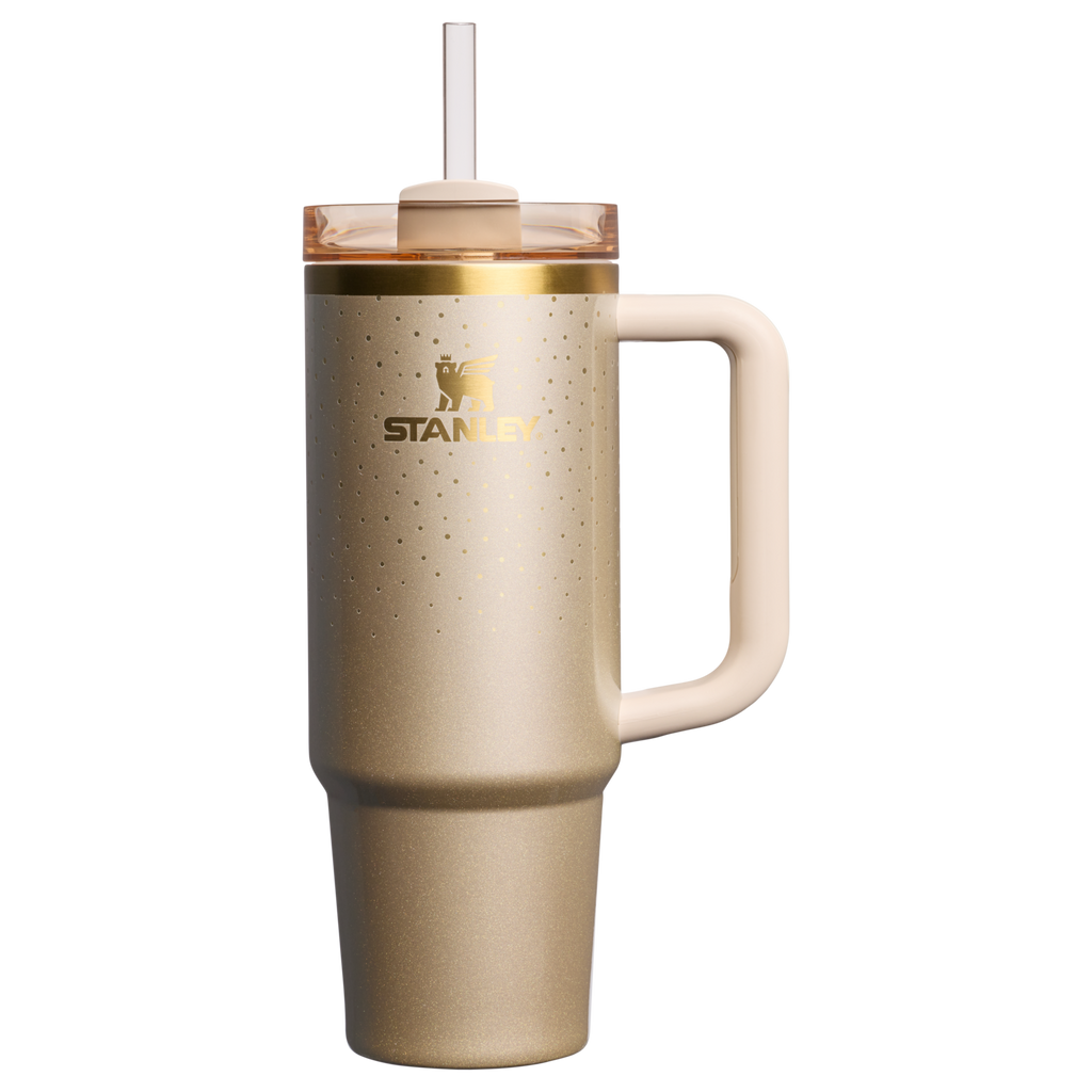 Splash-Resistant FlowState The Cheers & Cheer Quencher H2.0 Flowstate Tumbler D189S - 40oz Large Capacity Car-Cup Friendly Quencher - Prosecco Shimmer