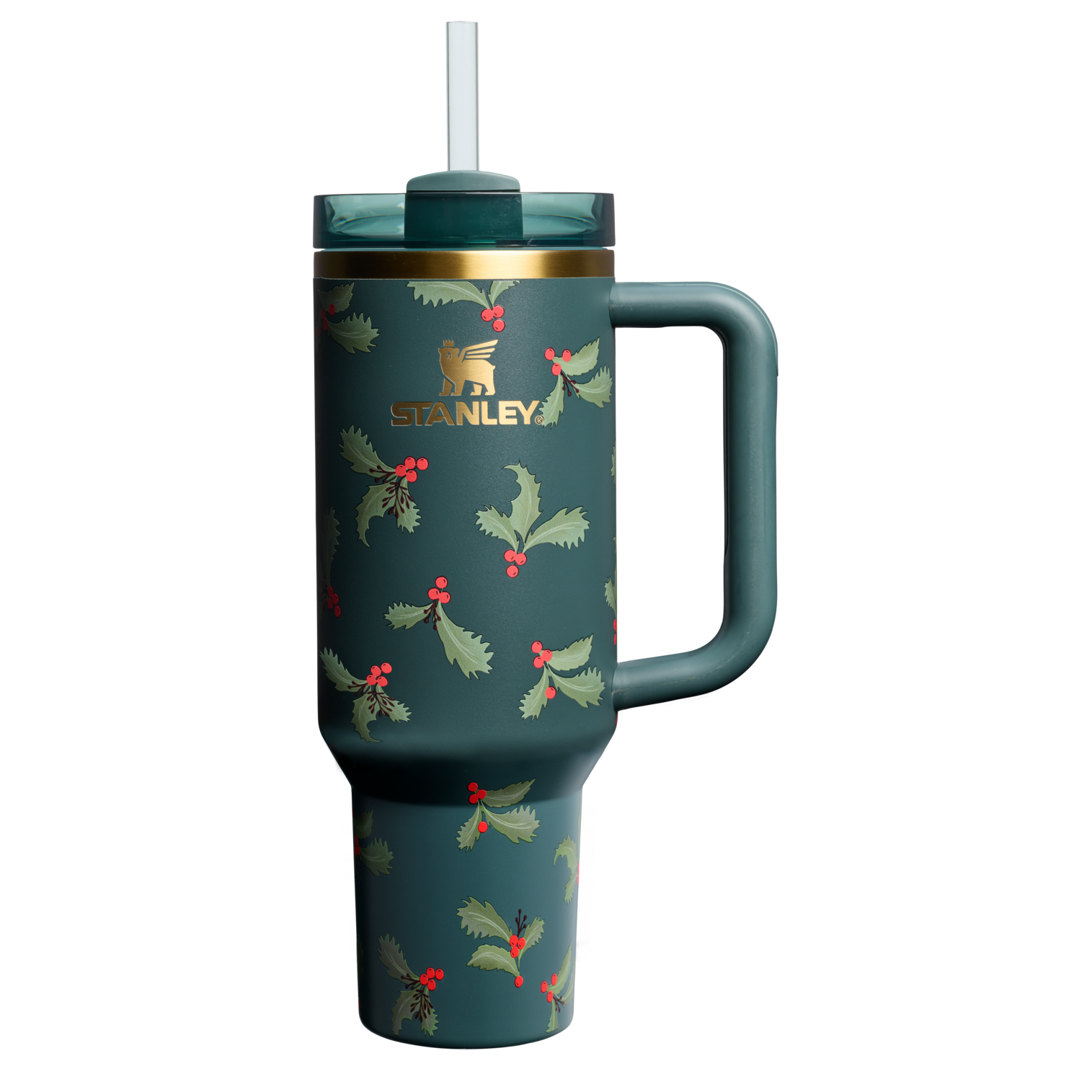 Large Capacity The Cheers & Cheer Quencher H2.0 Flowstate Tumbler D188Q - 40oz Large Capacity Car-Cup Friendly Quencher - Holiday Botanical