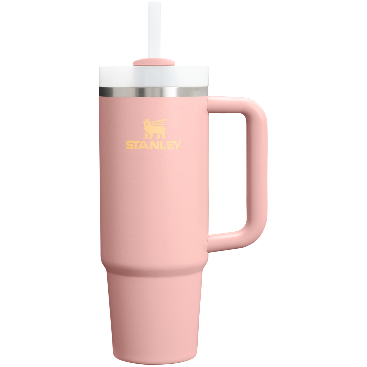 Double-Wall Vacuum The Quencher H2.0 Flowstate Tumbler | Stanley Create D331C - 40oz Large Capacity Car-Cup Friendly Quencher - Peach Rose