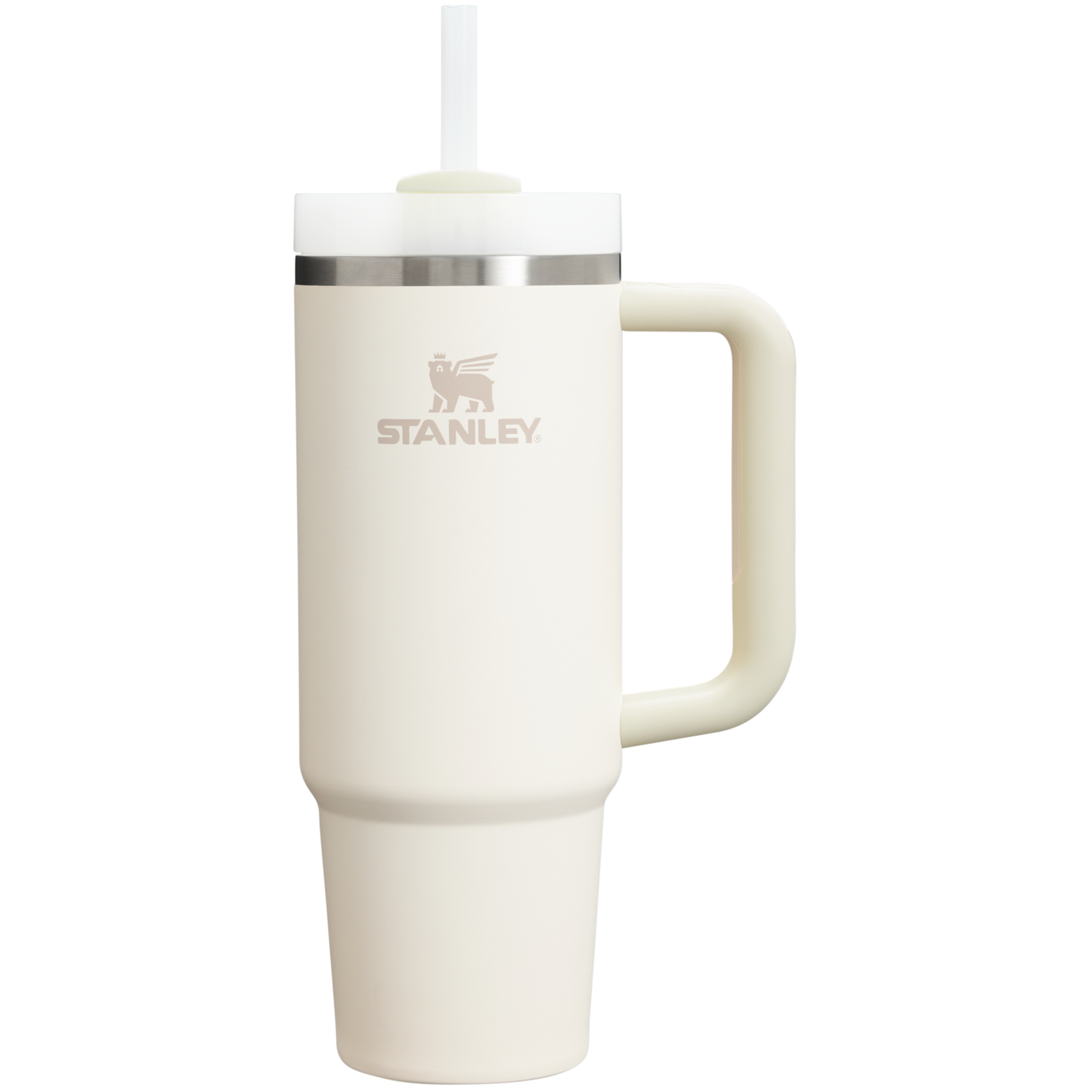 Double-Wall Vacuum The Quencher H2.0 Flowstate Tumbler | Stanley Create D331C - 40oz Large Capacity Car-Cup Friendly Quencher - Cream 2.0