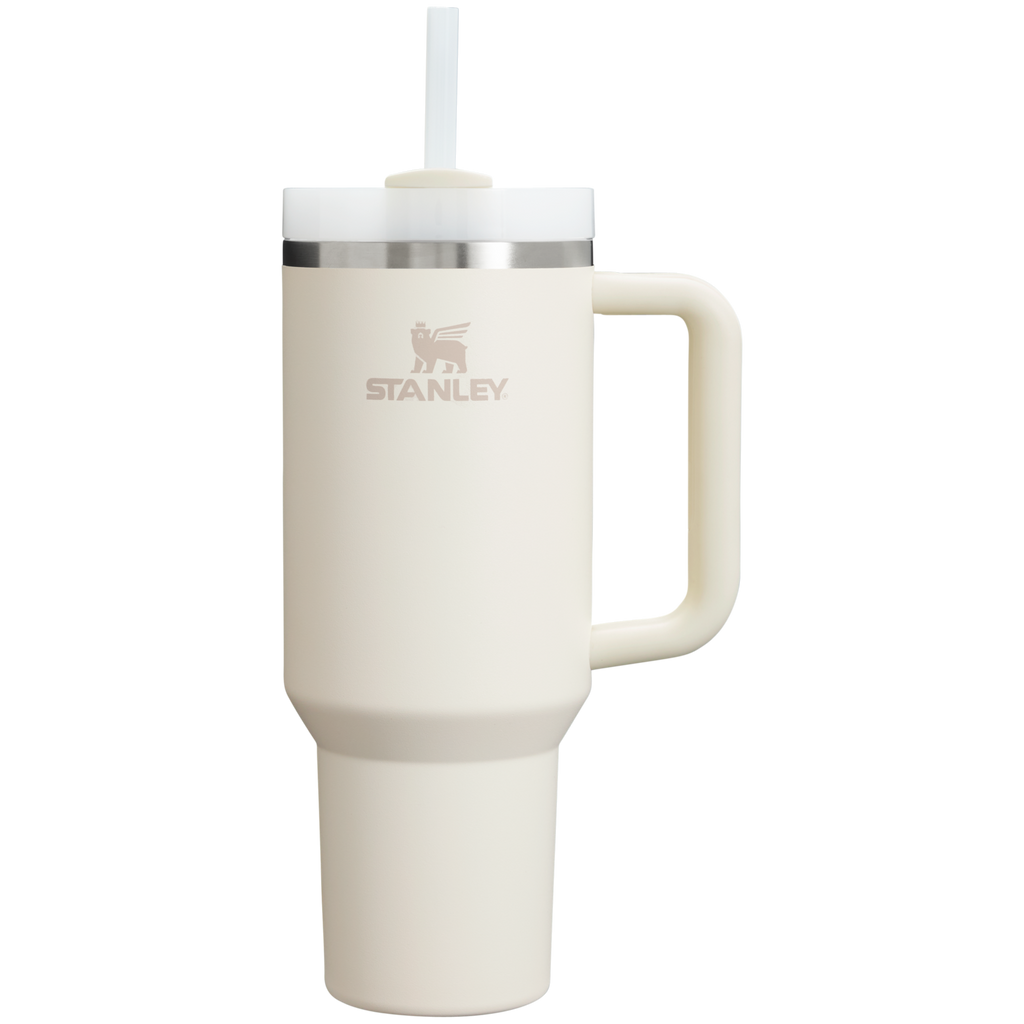 Double-Wall Vacuum The Quencher H2.0 Flowstate Tumbler  | Stanley Create D332L - 40oz Large Capacity Car-Cup Friendly Quencher - Cream 2.0