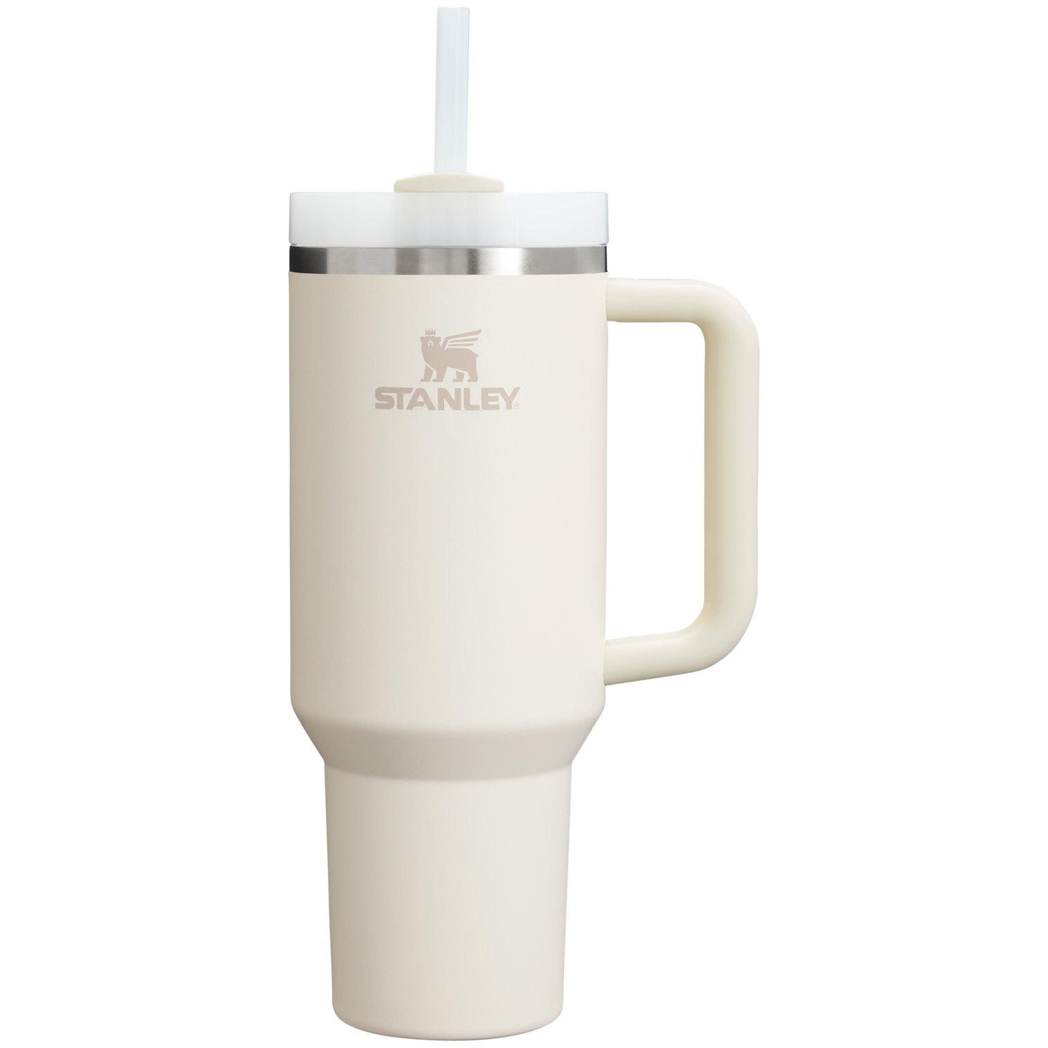 Double-Wall Vacuum The Quencher H2.0 Flowstate Tumbler  | Stanley Create D332L - 40oz Large Capacity Car-Cup Friendly Quencher - Cream 2.0