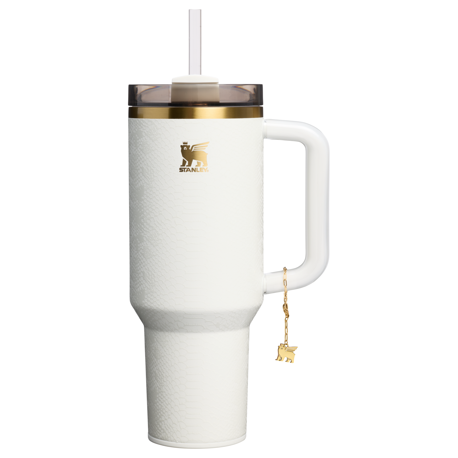 Car-Cup Friendly The Quencher Luxe H2.0 Flowstate Tumbler D170A - Double-Wall Vacuum Insulated Travel Tumbler with Straw - Pale Stone Snakeskin