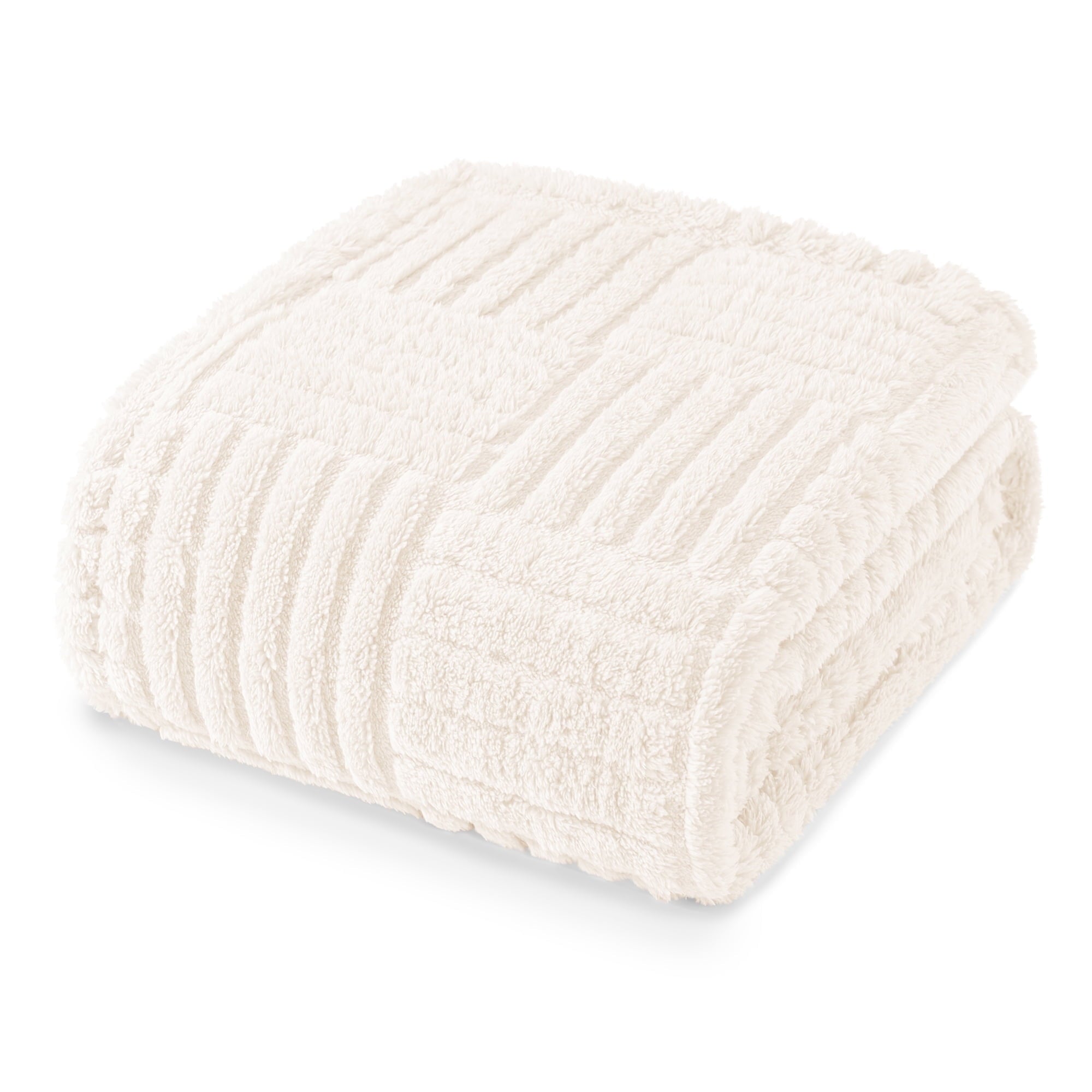 Decorative Knitted Fluffy Fleece Throw Blanket 50"x60" for Couch, Bed, Sofa, Fuzzy Soft Cozy Throw with Decorative Jacquard Pattern for ... - Lightweight Plush Warm Blanket for All Seasons - Default Title