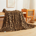 Super Soft Flannel Luxury Faux Fur Leopard Print Throw, Soft 50x60 Cheetah Print Fluffy Blanket, Shaggy Plush Decorative Couch Throw, Cu... - Super Soft Reversible Sherpa Flannel Blanket - Default Title