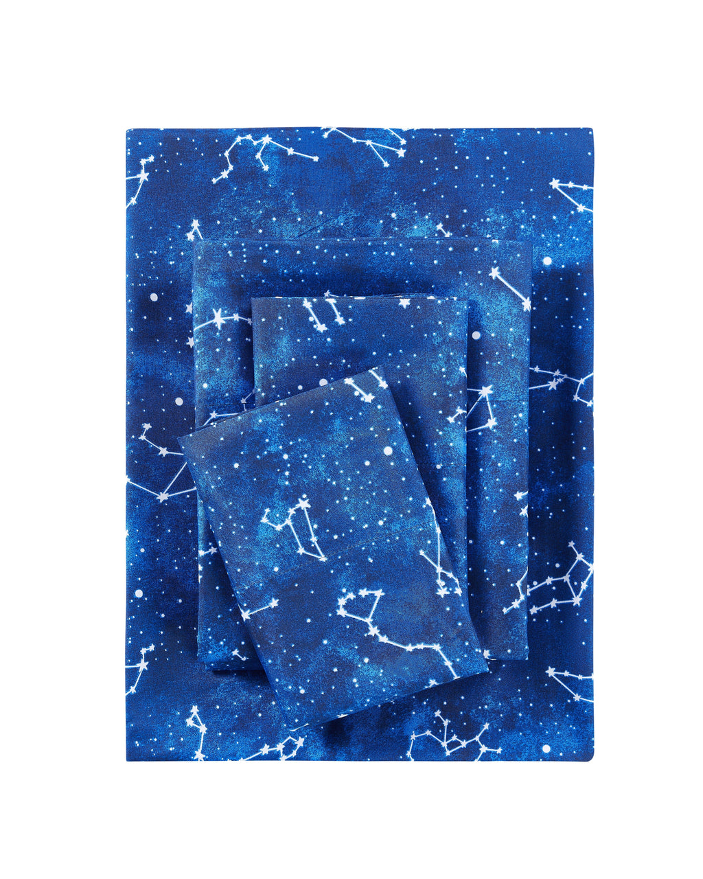 Cooling Sateen Kids Soft Microfiber Sheet Set, Navy Blue Stars, Full, 4 Pieces, Easy Care - Premium Ultra-Soft Pillowcase Pair for Sleeping - Default Title