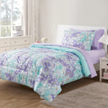 Hypoallergenic Cloud 5-Piece Purple Metallic Foil Cheetah Bedding Set for Kids with Storage Bag, Twin - Hypoallergenic Ultra-Fluffy Quilt for Winter - Default Title