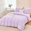 Heavyweight Warmth Fleece Twin Comforter Set, Light Purple Super Soft Furry Plush Bedding, Luxury Fluffy Fuzzy Heavy Bed Set for Winter ... - Luxurious Quilted Duvet Cover Set - Default Title