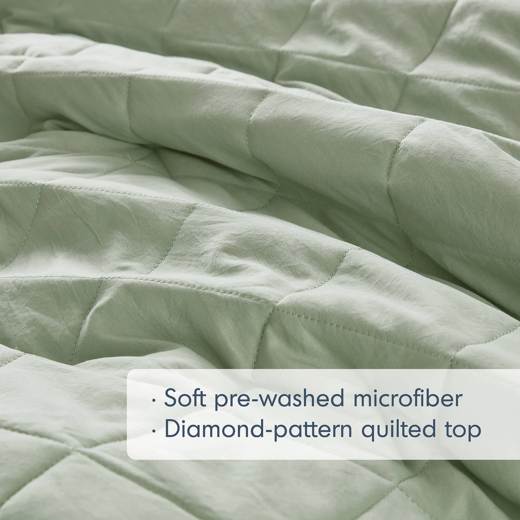 All-Season Full/Queen Comforter Set Sage, 3 Pieces Quilted Ruffle Comforters Full/Queen Size, Solid Bedding Comforters Sets, Gif... - Cloud-Like Soft Lightweight Bed Comforter Detail