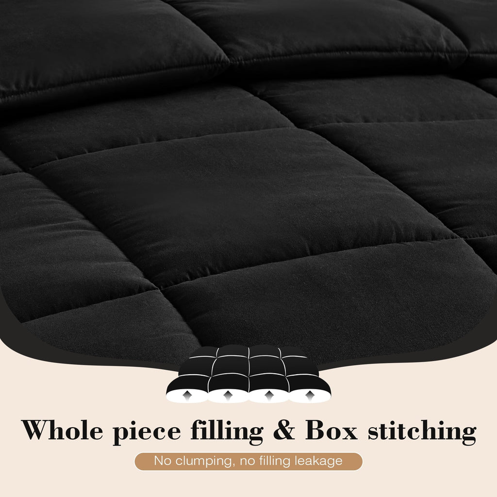 All-Season Queen Size Comforter Sets, 3 Piece Soft Quilted Bedding Sets, All-Season Down Alternative Comforter with 2 Pillow Sha... - Hypoallergenic Ultra-Fluffy Quilt for Winter Detail