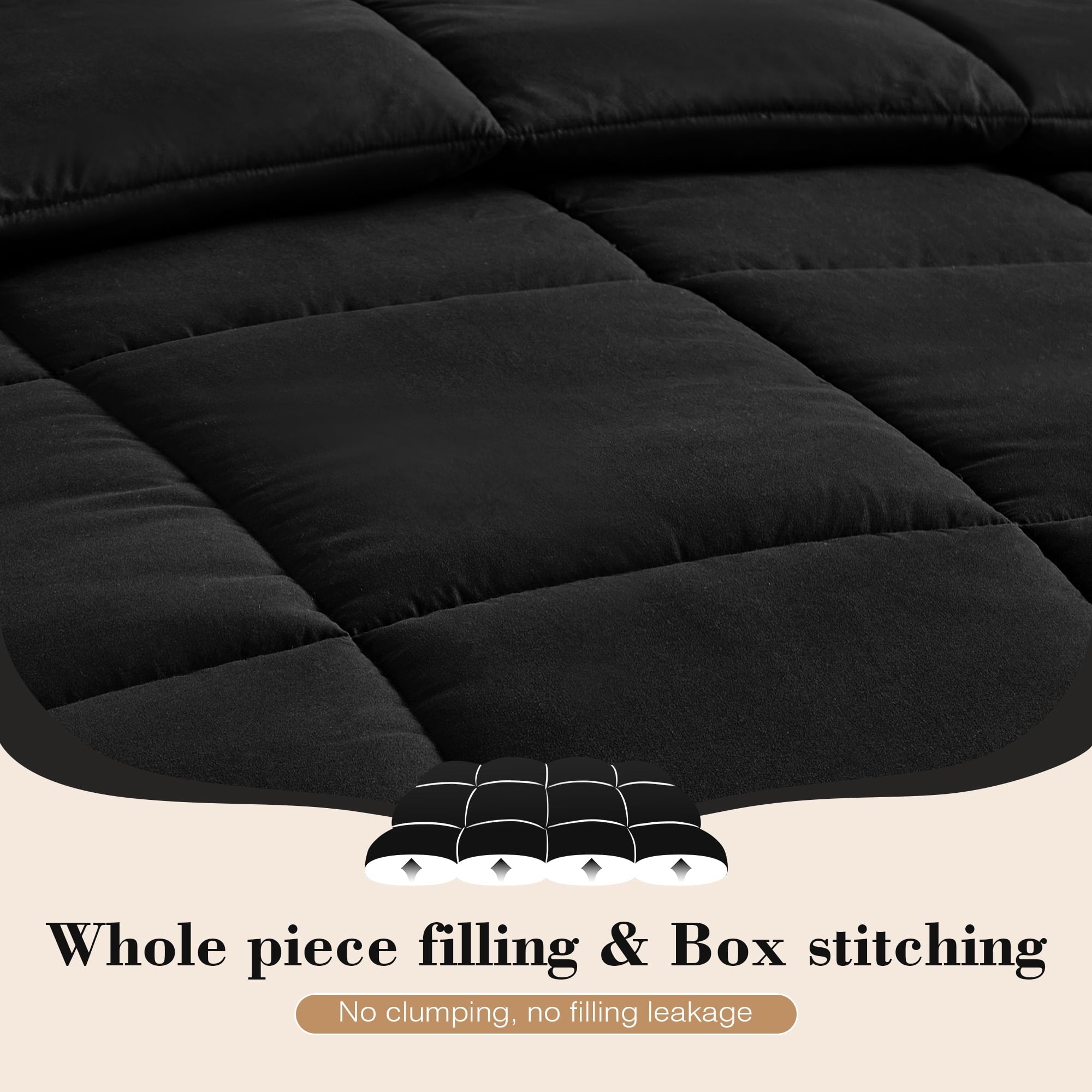 All-Season Queen Size Comforter Sets, 3 Piece Soft Quilted Bedding Sets, All-Season Down Alternative Comforter with 2 Pillow Sha... - Hypoallergenic Ultra-Fluffy Quilt for Winter Detail